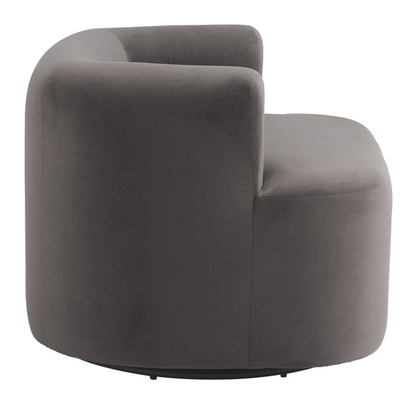 Mugav Gray Steel and Polyester Swivel Chair