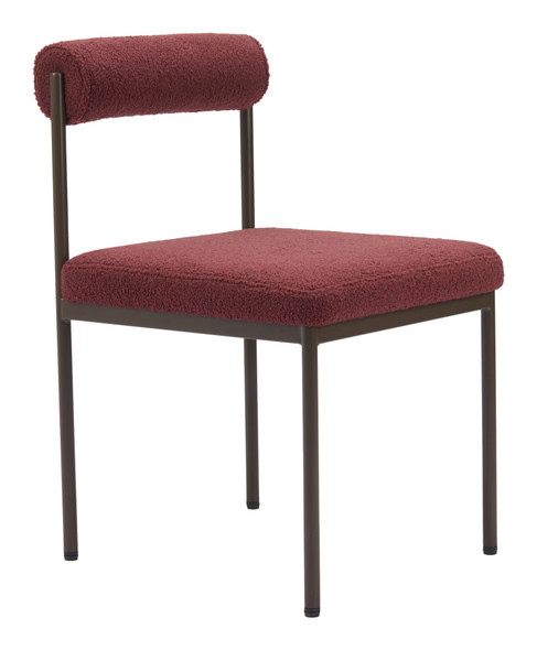 Livorno Red & Bronze Steel and Polyester Dining Chair