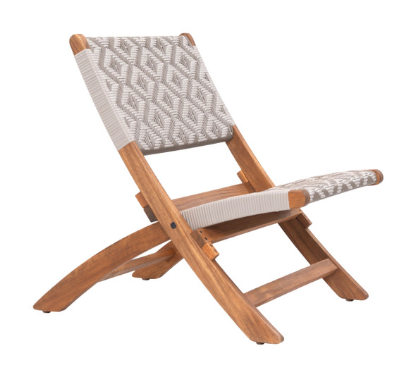 Tide Multicolor Acacia Wood Lounge Chair for Outdoor Use