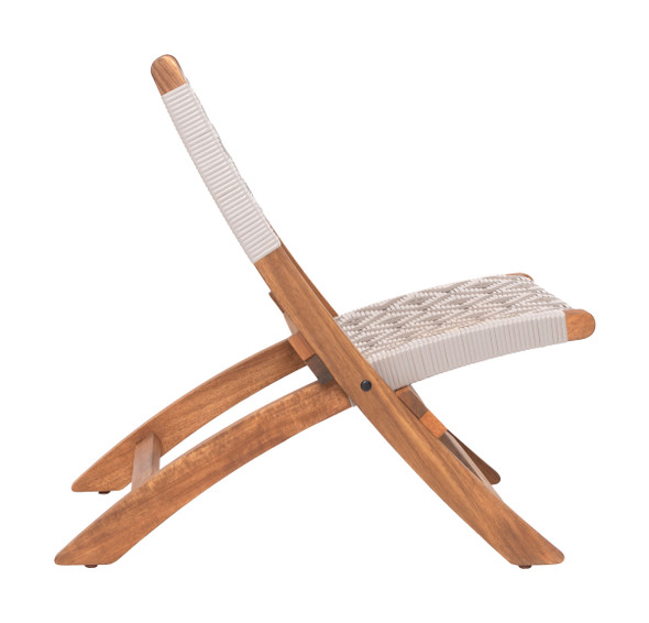 Tide Multicolor Acacia Wood Lounge Chair for Outdoor Use
