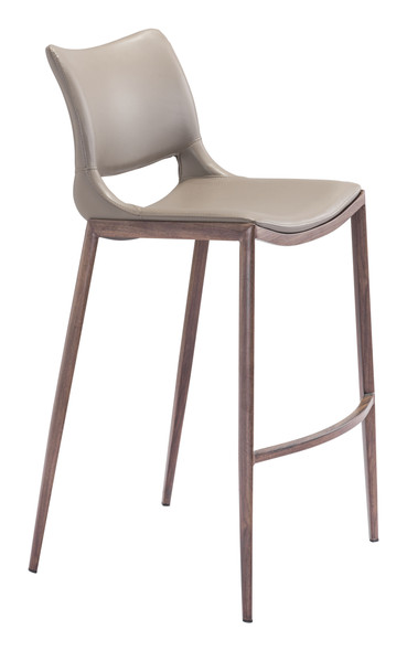 Ace Brown & Walnut (Set of 2) Steel and Polyurethane Barstool