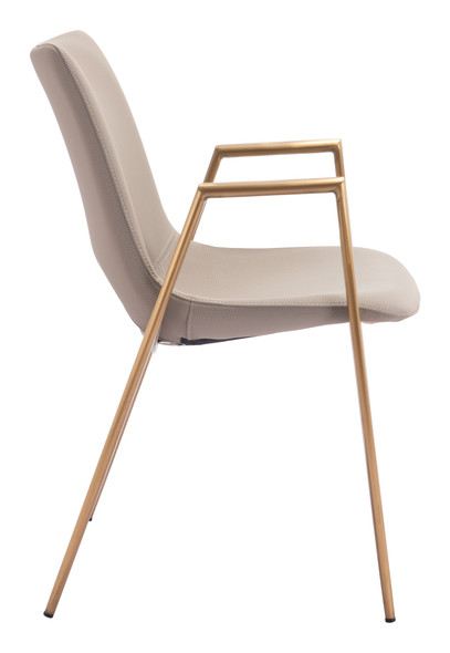 Desi Beige & Gold (Set of 2) Steel and Polyurethane Dining Chair