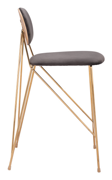 Georges Gray & Gold (Set of 2) Steel and Polyester Counter Stool