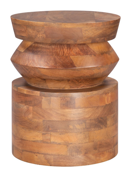 Kollam Walnut Mango Wood Round Side Table