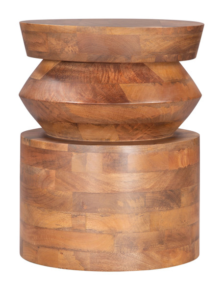 Kollam Walnut Mango Wood Round Side Table