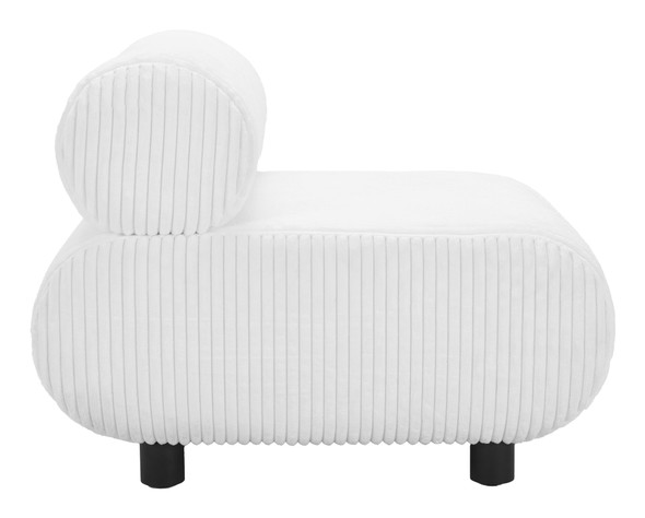 Rahat White Rubberwood and Polyester Accent Chair