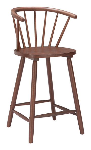 Stenger Walnut (Set of 2) Rubberwood Counter Stool