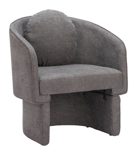 Olya Truffle Gray Steel and Polyester Accent Chair
