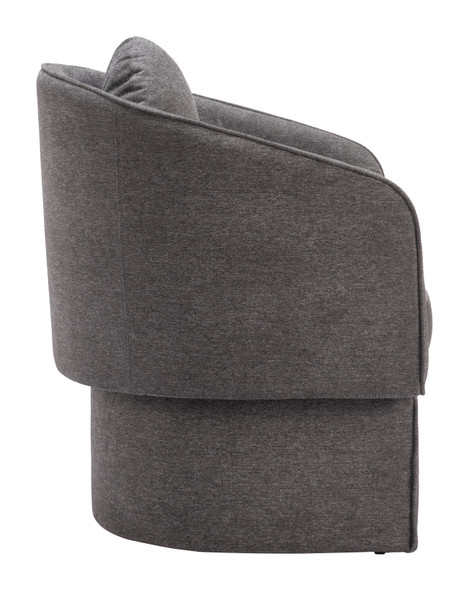 Olya Truffle Gray Steel and Polyester Accent Chair