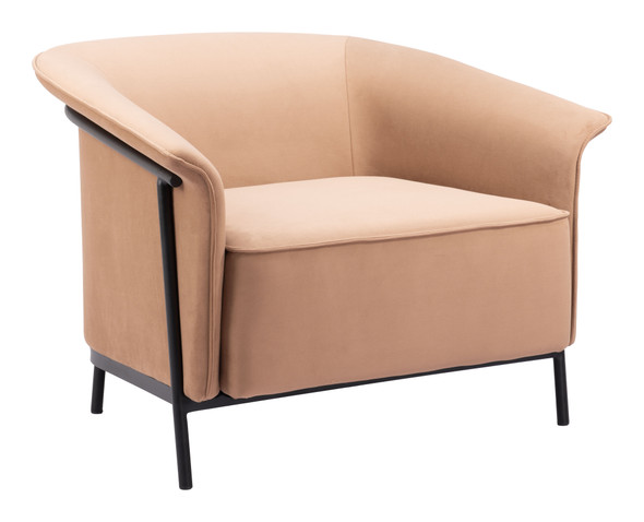 Burry Tan Steel and Polyester Accent Chair