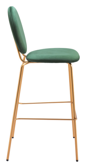 Odessa Green & Gold (Set of 2) Steel and Polyester Barstool