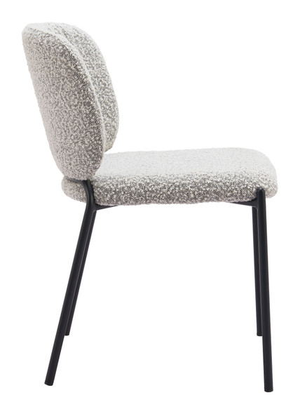 Plat Gray (Set of 2) Steel and Polyester Stackable Dining Chair