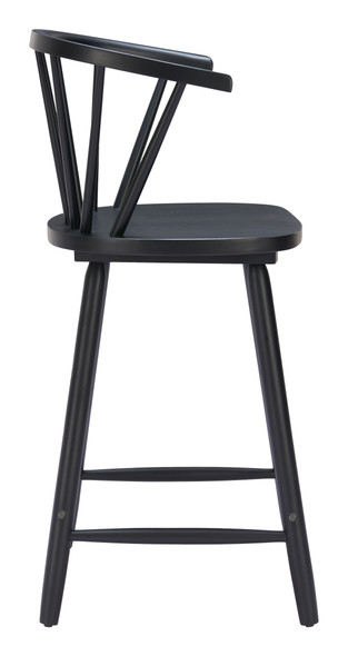 Stenger Black (Set of 2) Rubberwood Counter Stool