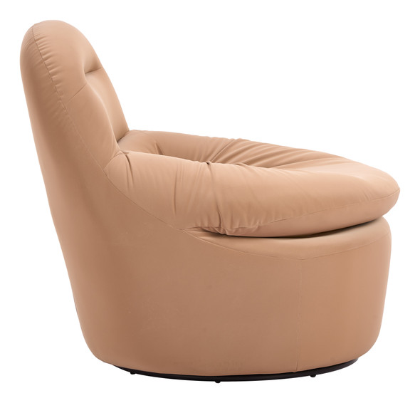 Reva Tan Steel and Polyurethane Swivel Chair