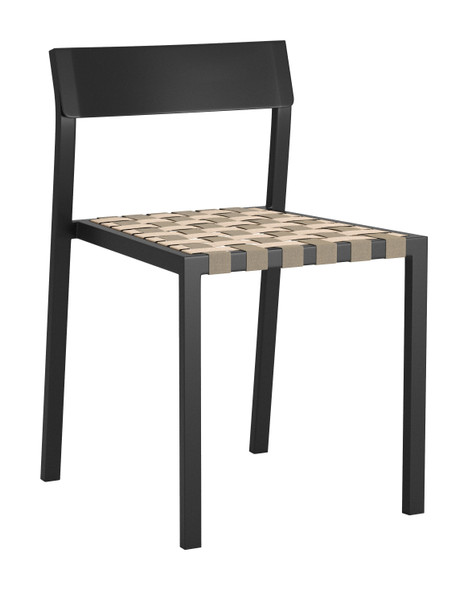 Draco Black (Set of 2) Aluminum and Polyester Stackable Dining Chair