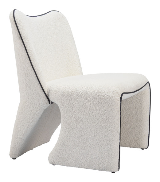 Novo Ivory Stainless Steel and Polyester Accent Chair