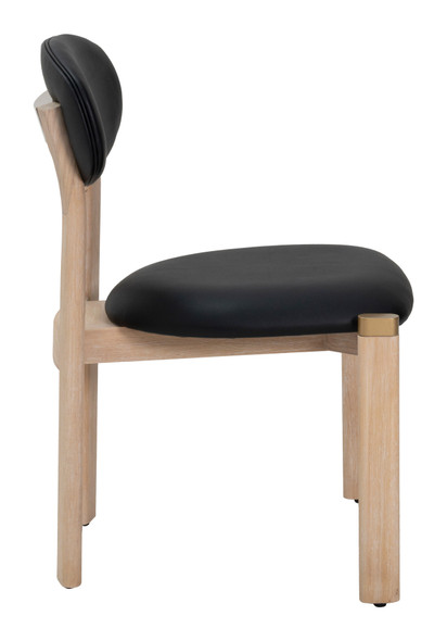 Rilou Black & Natural (Set of 2) Rubberwood and Steel Dining Chair