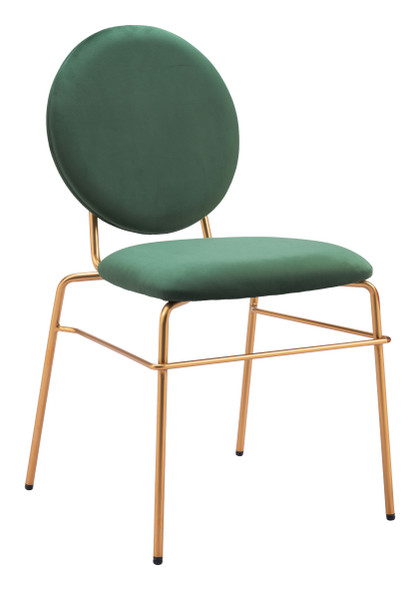 Odessa Green & Gold (Set of 2) Steel and Polyester Dining Chair