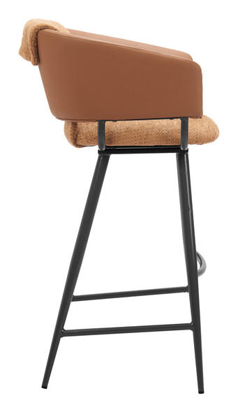 Juno Brown (Set of 2) Steel and Polyester Barstool