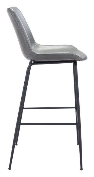 Byron Gray Steel and Polyurethane Barstool