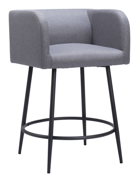 Horbat Gray (Set of 2) Steel and Polyester Counter Stool