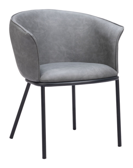 Garston Gray Steel and Polyurethane Dining Chair