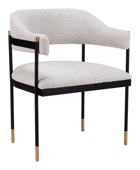 Zadar Misty Gray Steel and Polyester Dining Chair