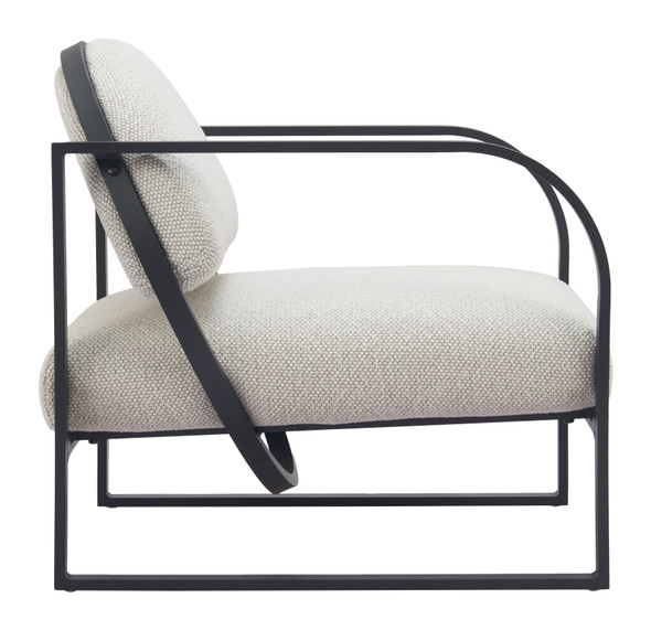 Flakt Ivory Aluminum and Polyester Accent Chair for Outdoor Use