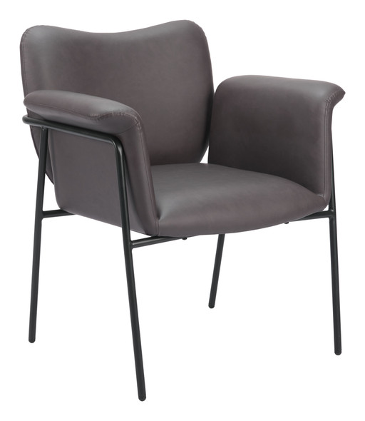 Heritage Brown Steel and Polyurethane Dining Chair