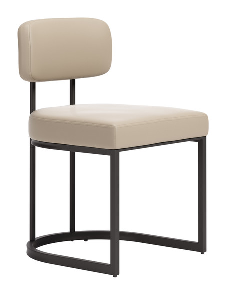 Velar Beige & Gray (Set of 2) Steel and Polyurethane Dining Chair