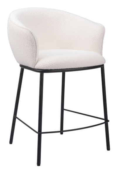 Essen Ivory Steel and Polyester Counter Stool