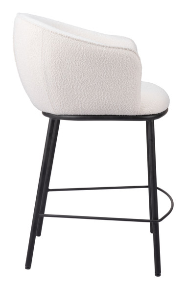 Essen Ivory Steel and Polyester Counter Stool