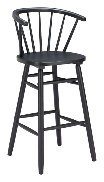 Stenger Black (Set of 2) Rubberwood Barstool