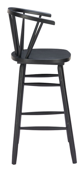 Stenger Black (Set of 2) Rubberwood Barstool