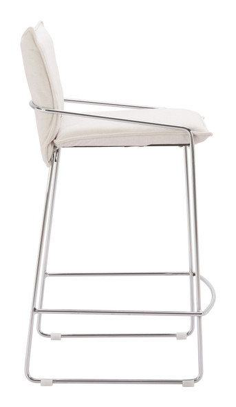 Pola White Steel and Polyester Counter Stool