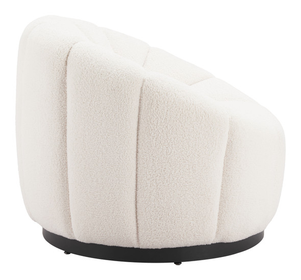 Bhutan Cream Steel and Polyester Accent Chair