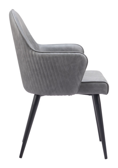 Silloth Gray Steel and Polyurethane Dining Chair