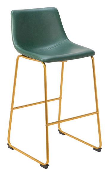 Augusta Green & Gold (Set of 2) Steel and Polyurethane Barstool