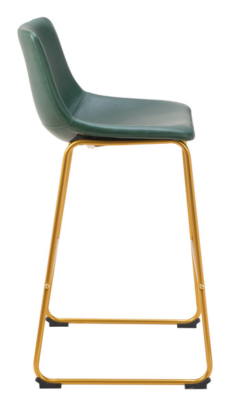 Augusta Green & Gold (Set of 2) Steel and Polyurethane Barstool
