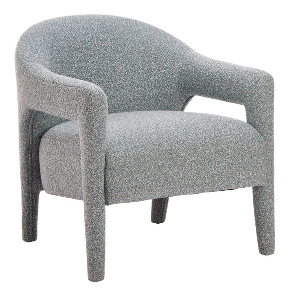 Eluma Dusty Teal Rubberwood Accent Chair