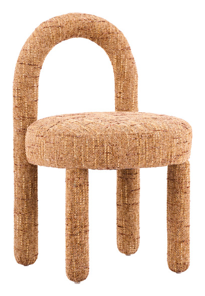 Curco Brown (Set of 2) Eucalyptus Wood and Polyester Dining Chair
