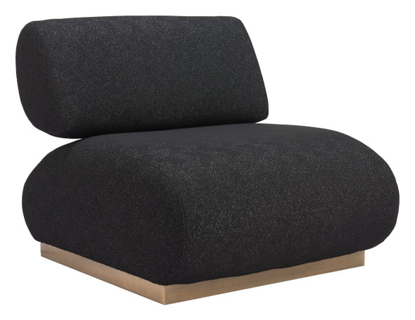 Barsa Black Steel and Polyester Accent Chair