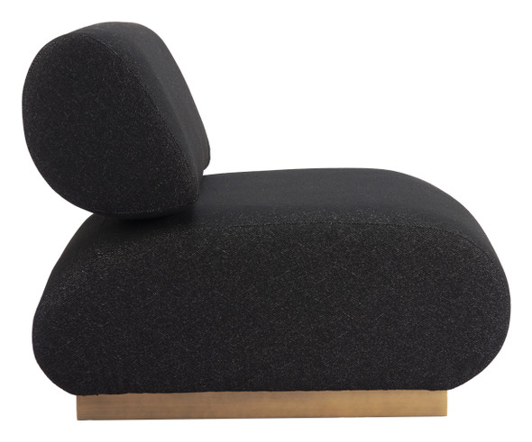 Barsa Black Steel and Polyester Accent Chair