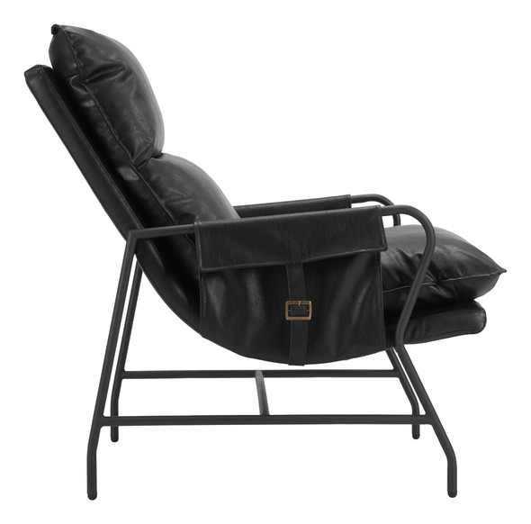 Halaus Black Steel and Polyester Accent Chair