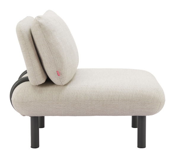 Aperto Beige Aluminum and Olefin Accent Chair for Outdoor Use