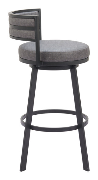 Gimsby Gray Steel and Polyurethane Swivel Barstool