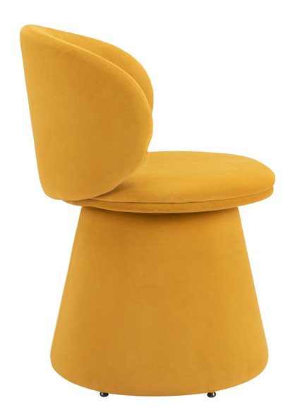 Oblic Orange Polyester Swivel Dining Chair