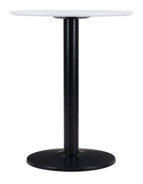 Alto White & Black Steel Round Bistro Table