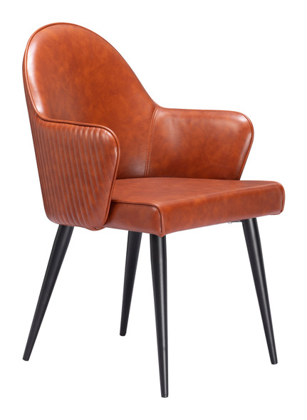 Silloth Brown Steel and Polyurethane Dining Chair