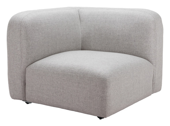 Biak Gray Poplar Wood and Polyester Corner Chair